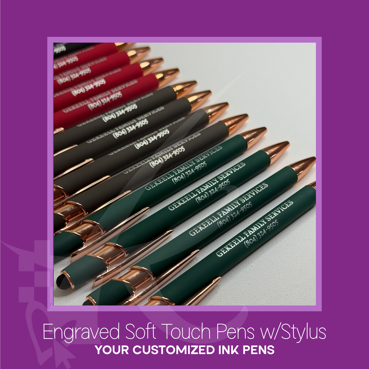 Multicolor Engraved Ink Pens